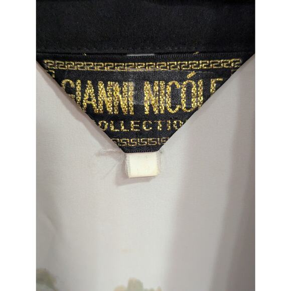 VINTAGE 90s Gianni Nicole women's size L hunting scene handkerchief style blouse - Picture 2 of 13